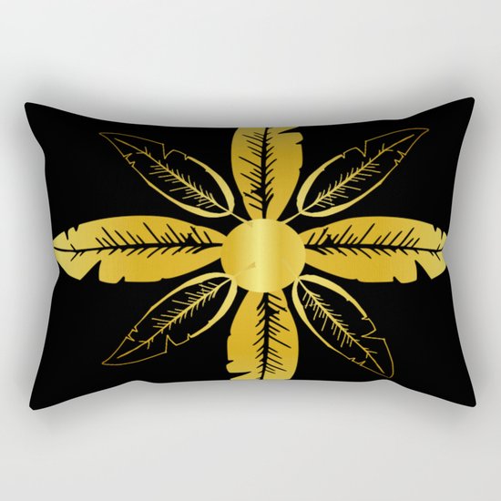 Golden Flower Rectangular Pillow