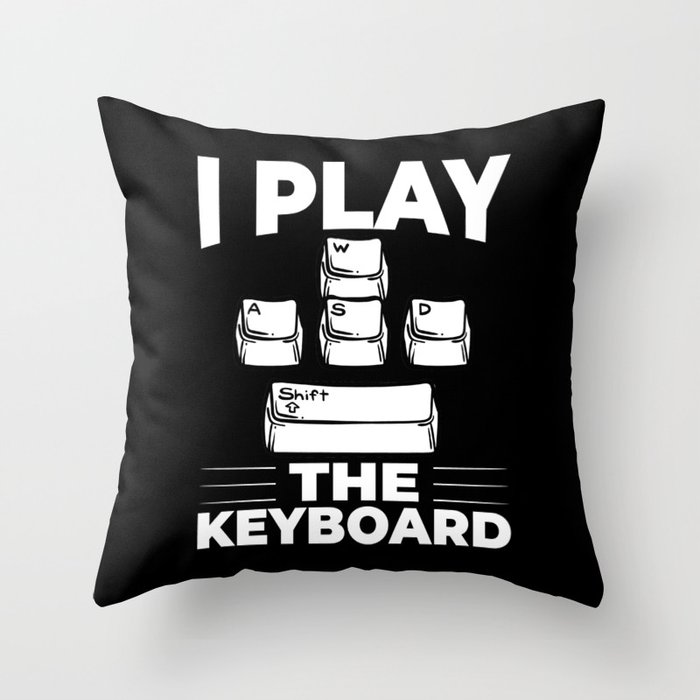 WASD Gaming Keyboard Keycap Player Throw Pillow