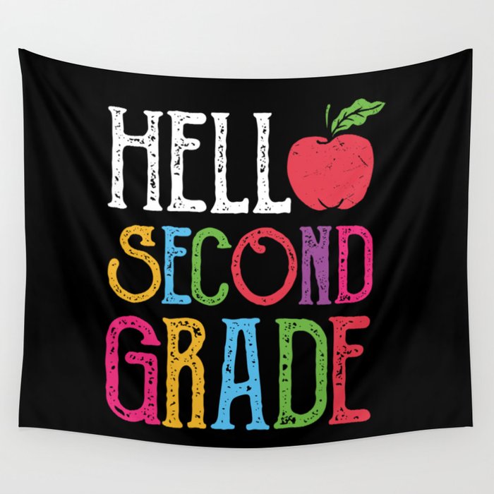 Hello Second Grade Back To School Wall Tapestry
