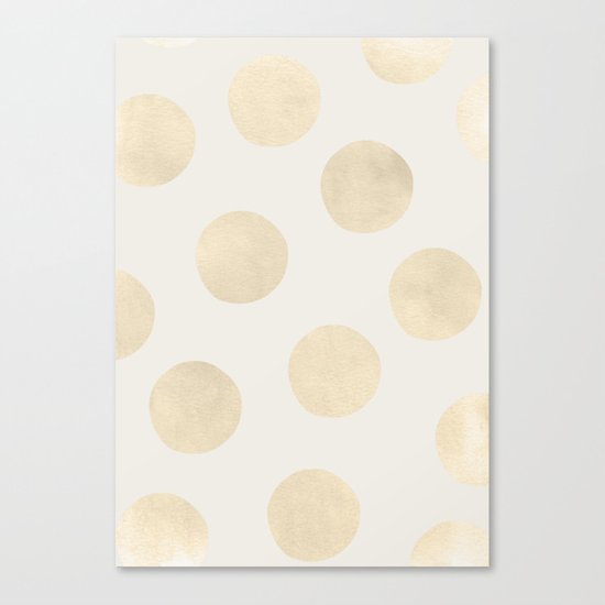 Gold Polka Dots Canvas Print
