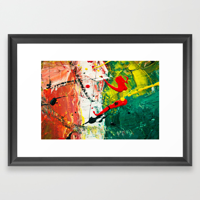 Red White And Green Italian Flag Abstract Painting Framed Art