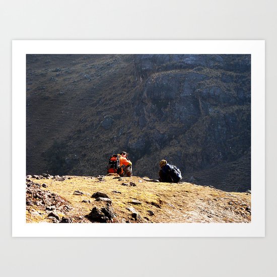 Short break, Huacahuasi pass, Peru Art Print