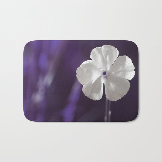 White Flower Art Bath Mat