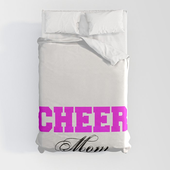 Cheer Mom Typography in Pink and Black Duvet Cover