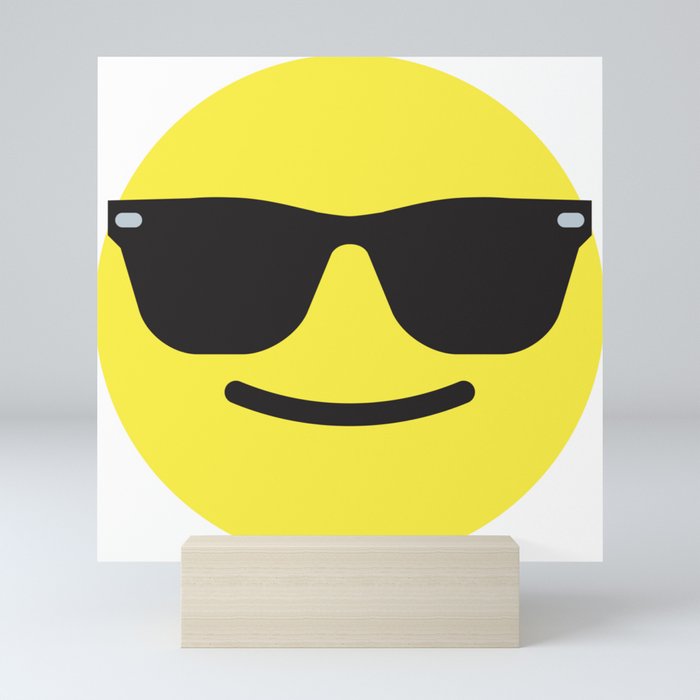 Smiling with Sunglasses Emoji Mini Art Print