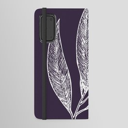 Elegant Leaves Nature Purple Violet White Android Wallet Case