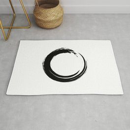 Black enso circle Area & Throw Rug