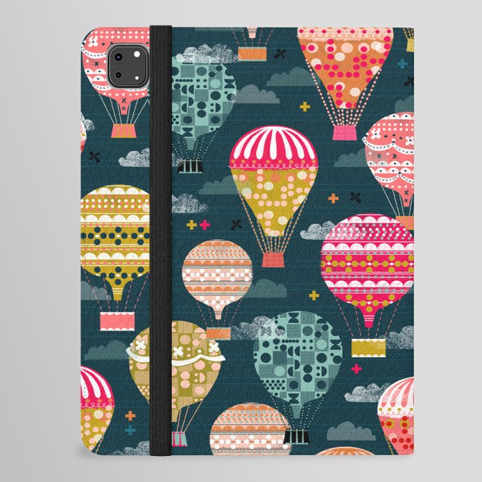 Hot Air Balloons - Retro, Vintage-inspired Print and Pattern by Andrea Lauren iPad Folio Case