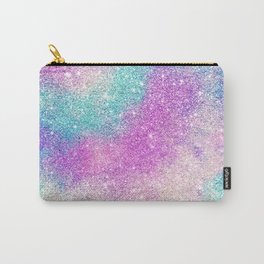 Modern girly pastel glitter sparkle nebula ultra violet turquoise pink Carry-All Pouch | Ultraviolet, Modern, Nebula, Trendy, Curated, Glitter, Purple, Pastel, Girlytrend, Graphicdesign 