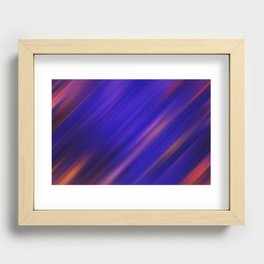 Blue, Brown, Red abstract Glitch Design  Recessed Framed Print