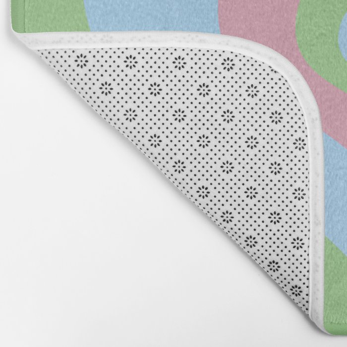 Radiating Hearts Pink, Blue, and Green Bath Mat by ...