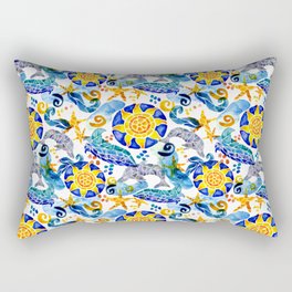 Summer Sun Mosaic Pattern Rectangular Pillow