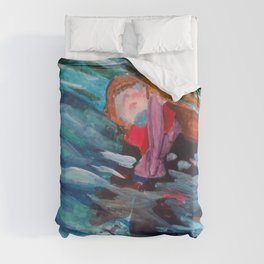 Almost Drowned at Sunset Duvet Cover