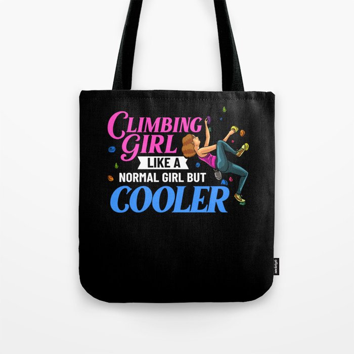 Rock Climbing Women Indoor Bouldering Girl Wall Tote Bag