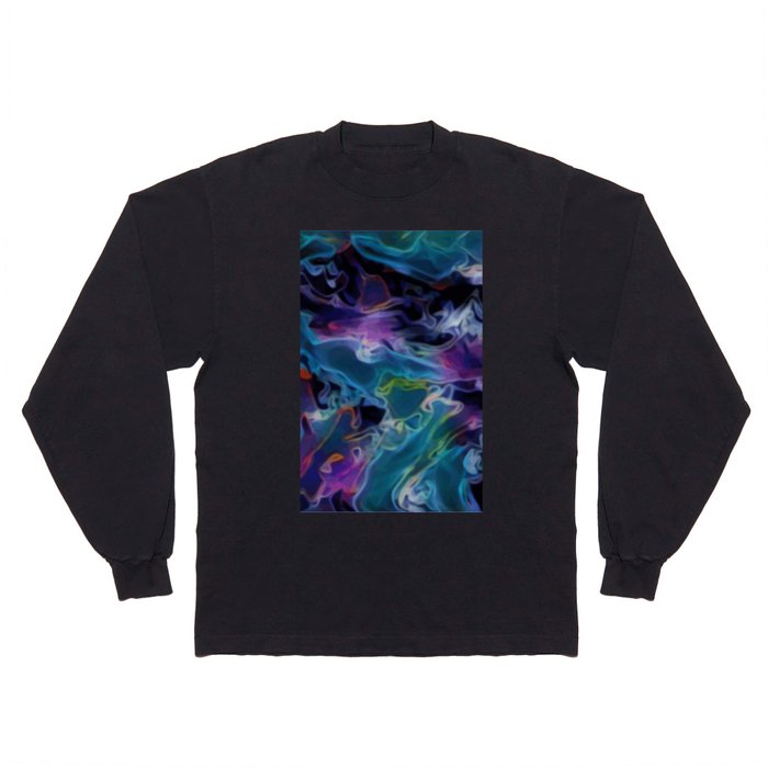 Murky Waters - dark blue purple multicolor swirl pattern Long Sleeve T Shirt