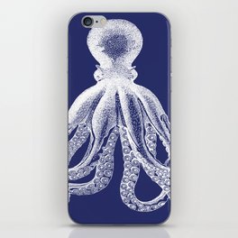 Octopus | Vintage Octopus | Tentacles | Navy Blue and White | iPhone Skin
