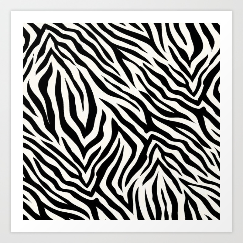 Zebra Pattern Off White Animal Print Fashion Trends Art