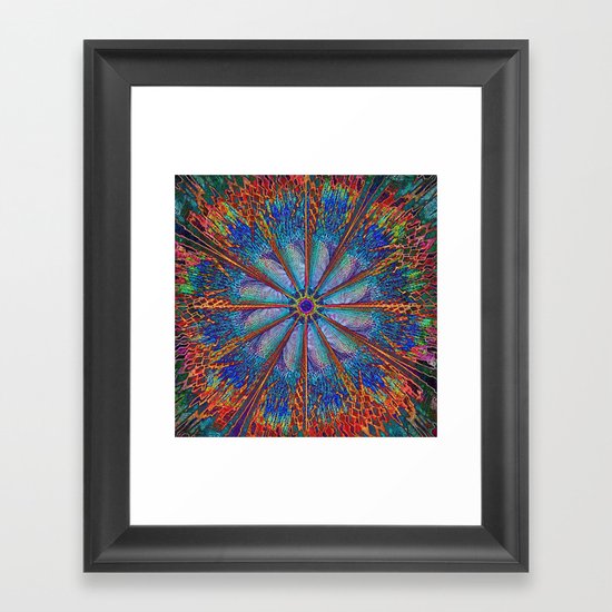 Mandala - Fire Wheel Framed Art Print