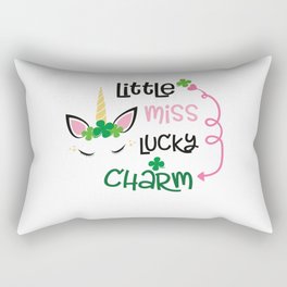 St Patrick's Day Little Miss Lucky Charm Rectangular Pillow