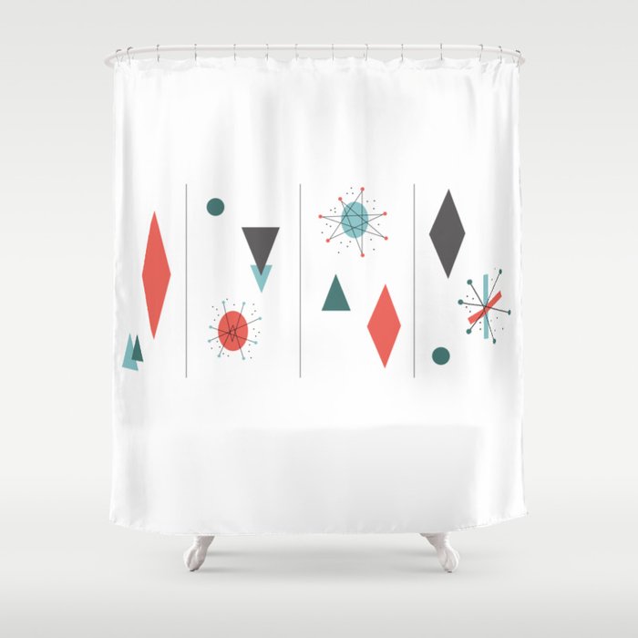 Mid Century Modern Design Shower, Shower Curtains Modern Designs