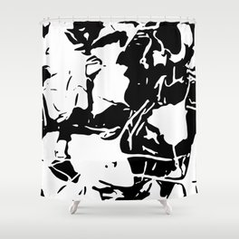 Elegant Sketched Cow In Black And White Shower Curtain