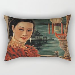 Vintage Chinese Movie Poster Rectangular Pillow