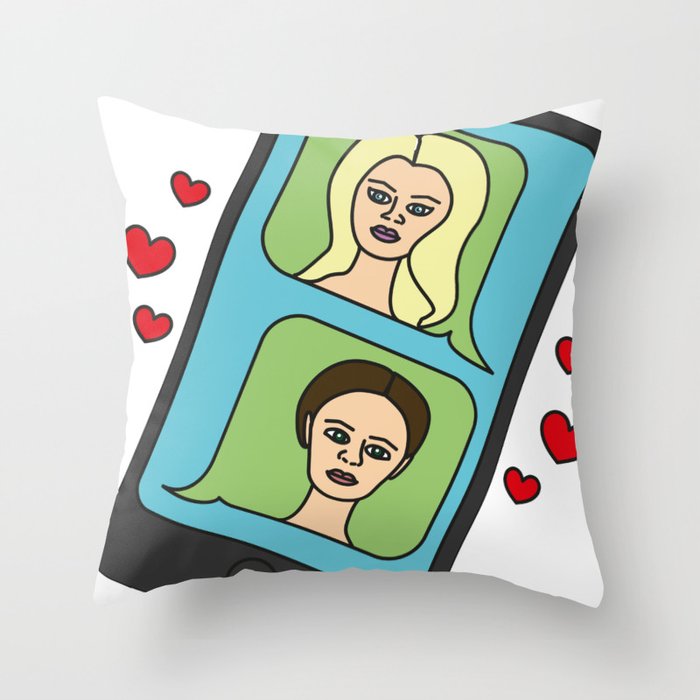 Love Stuff Pattern. Colorful Love Doodles. Throw Pillow