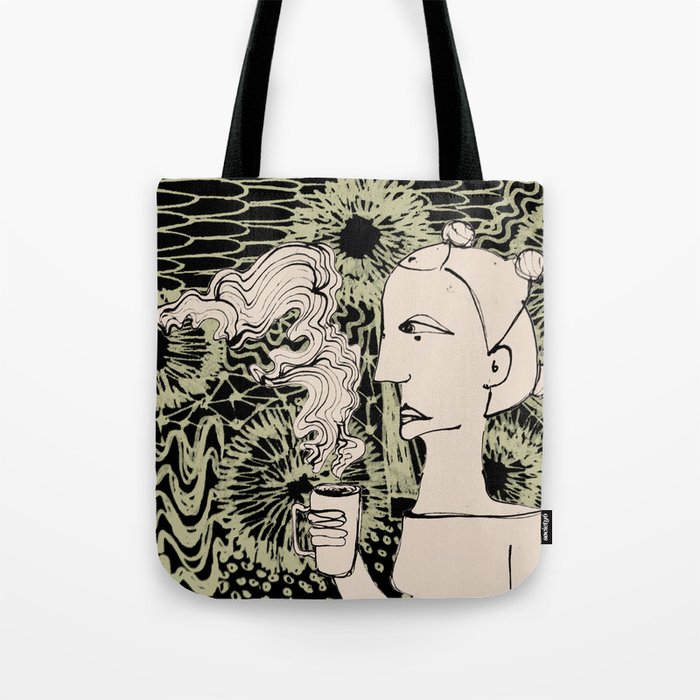 Cafe Drawing Tote Bag