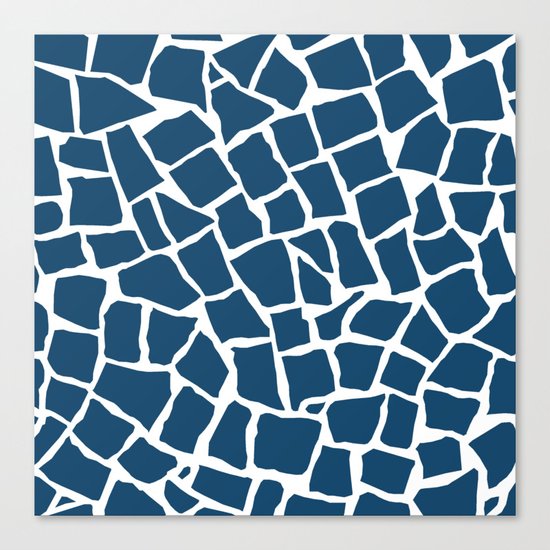 Mosaic Zoom Navy Canvas Print