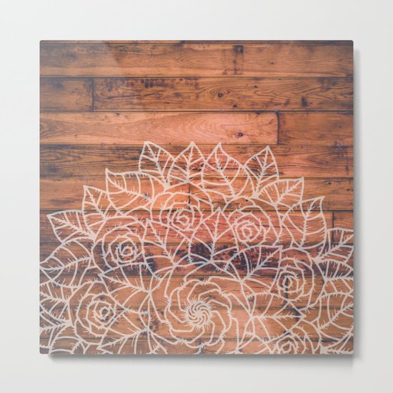 Wood Mandala I Metal Print