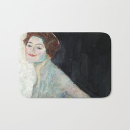 Lady in White, 1917-1918 by Gustav Klimt Bath Mat