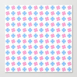 Flower and heart 10 pink and blue Canvas Print