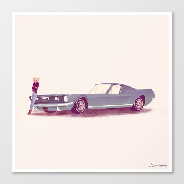 G'mas and their Hotrods Series, no.03 Ford Mustang Fastback Canvas Print