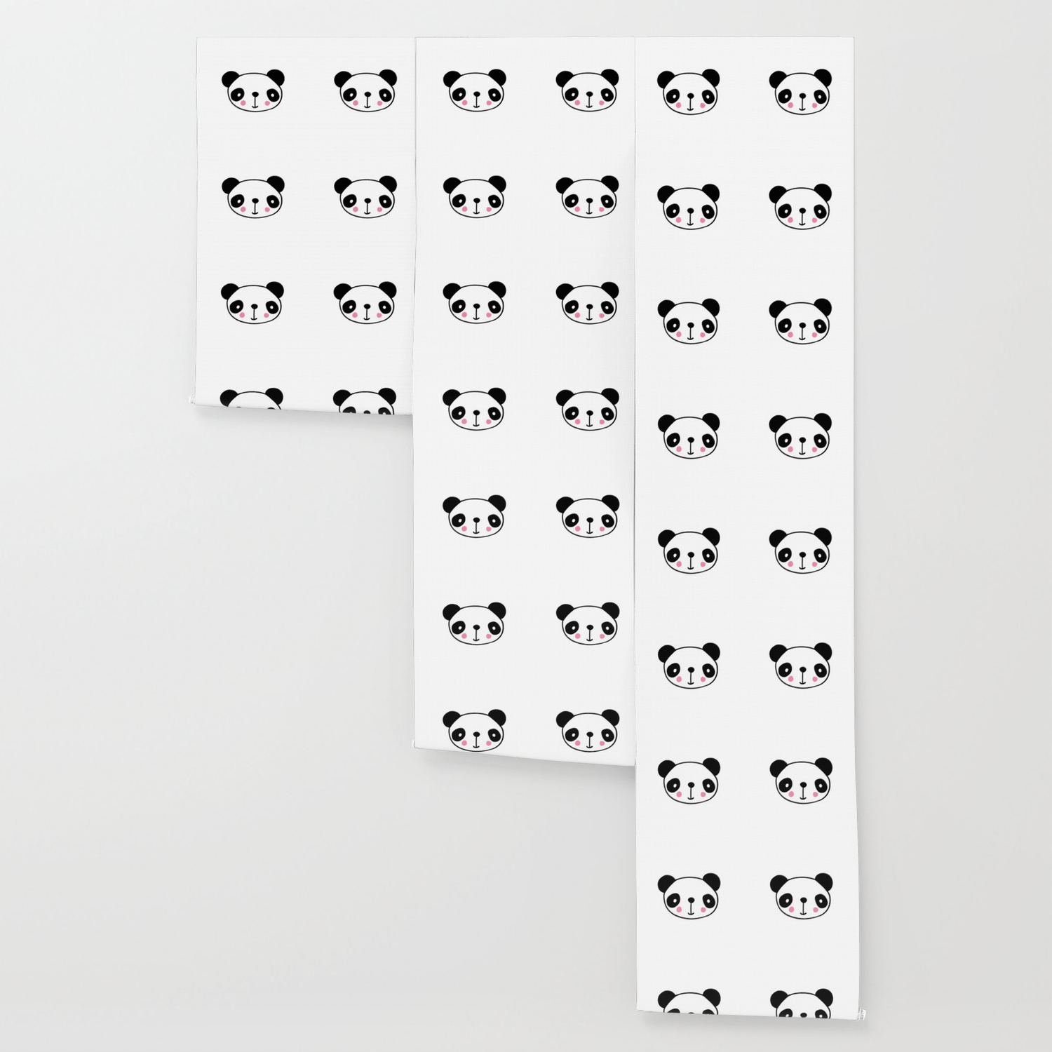 Cute Panda Head In Black And White Wallpaper By Bigmomentsdesign