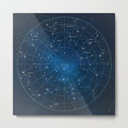 Constellation Star Map Metal Print
