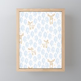 Winter Deer and Holiday Spirit Framed Mini Art Print