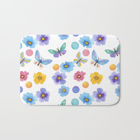 Spring . Butterfly . Bath Mat