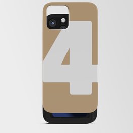 4 (White & Tan Number) iPhone Card Case