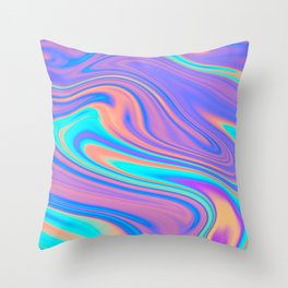 Holographic Flames Throw Pillow