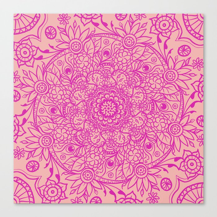 Pink on Pink Mandala Canvas Print