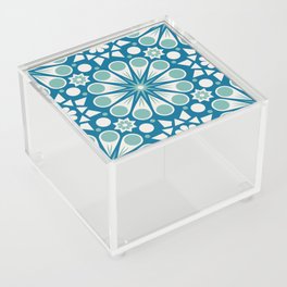 Retro Geometric Floral - Blue Acrylic Box