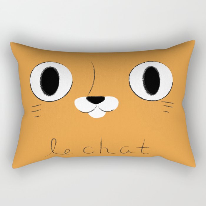 Le Chat (Orange) Rectangular Pillow