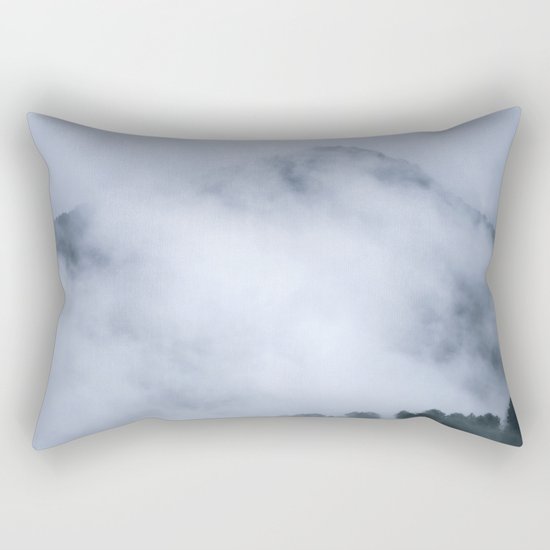 "Mistery mountains". Retro. Foggy. Rectangular Pillow