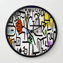 Bauhaus Paul Klee's Rich Port a travel picture 1938 Painting Wall Clock
