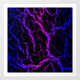 Cracked Space Lava - Blue/Pink Art Print