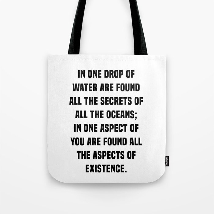 One drop of water - Kahlil Gibran Quote - Literature - Typography Print 1 Tote Bag