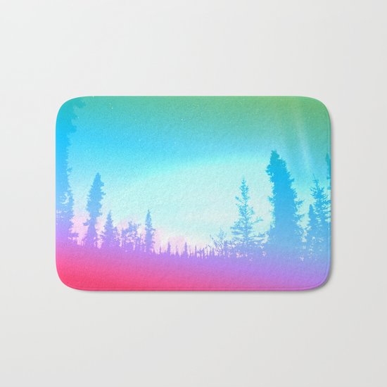 Bright Colorful Forest Bath Mat