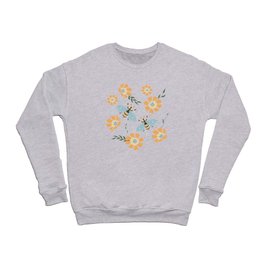 Honey Bees and Orange Flowers Crewneck Sweatshirt