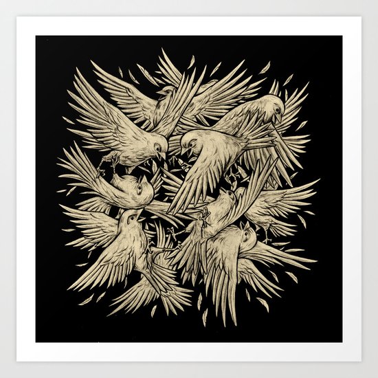 Birdfight Art Print