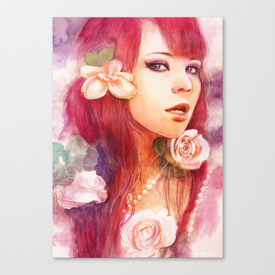 Kiss from a rose Canvas Print